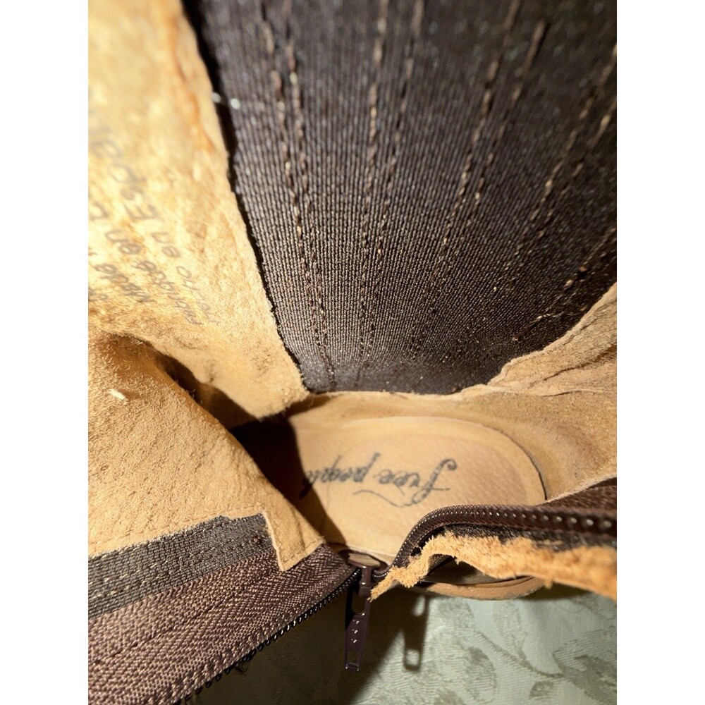 Free People Women's James Chelsea Boot Brown Leather Block Heel Platform 39/8.5 - Picture 15 of 16